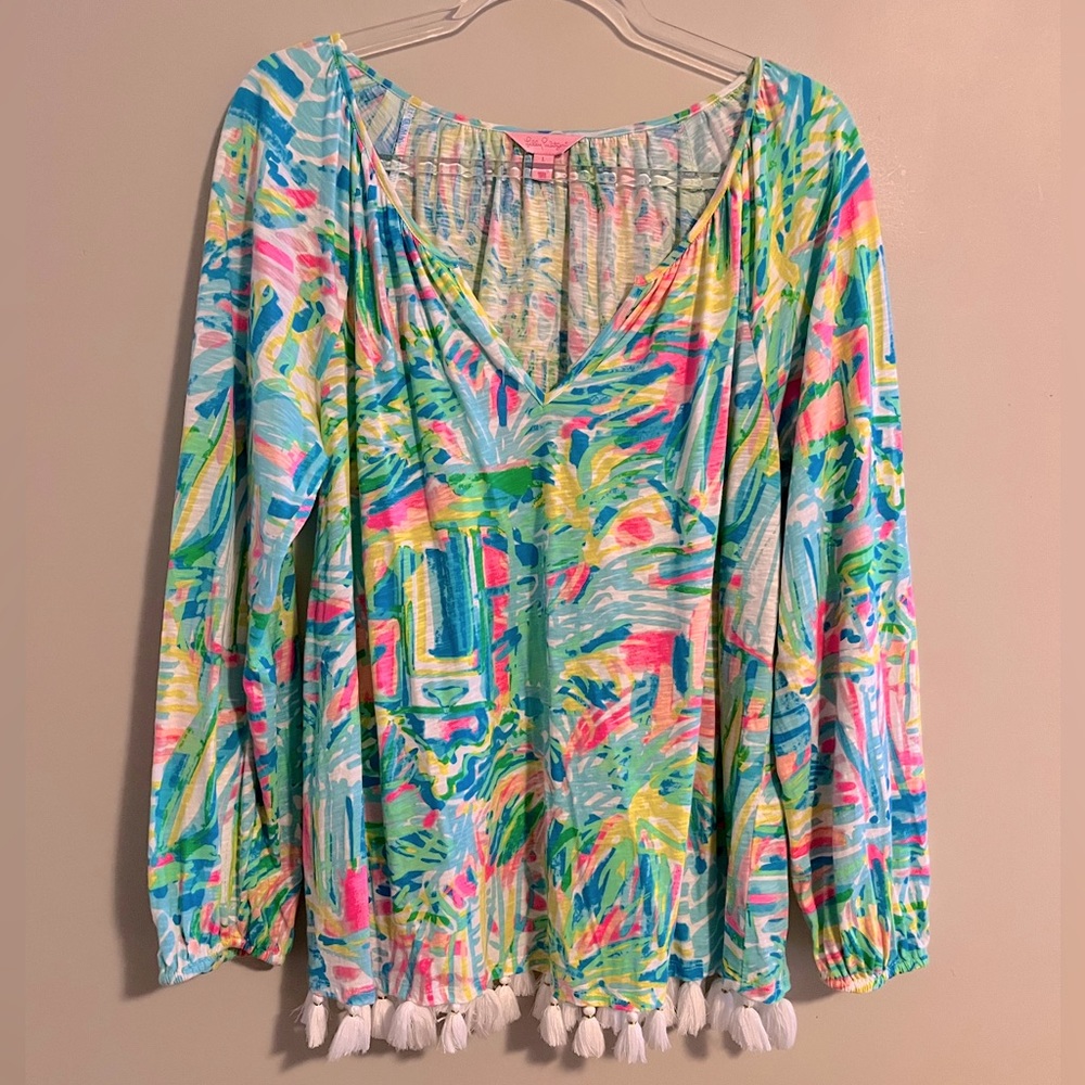 🩵 LILLY PULITZER | L | Cotton | Elastic Cuffs